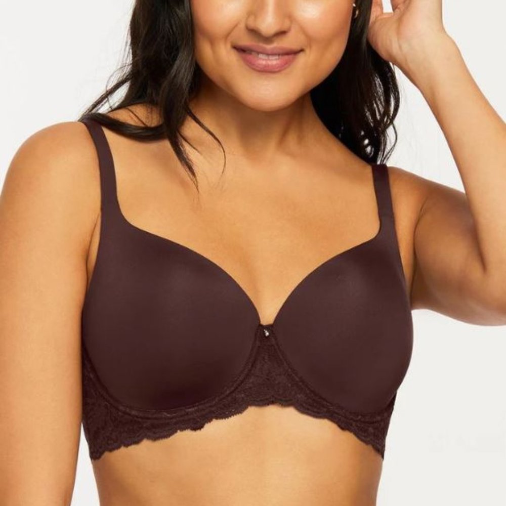 Montelle Intimates Pure Plus Full Coverage T-Shirt Bra 32D Cocoa NWT